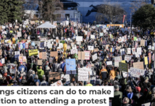A crowd gathered for a “No Kings” protest on October 18, 2025 in Anchorage, Alaska. Hasan Akbas/Anadolu via Getty Images